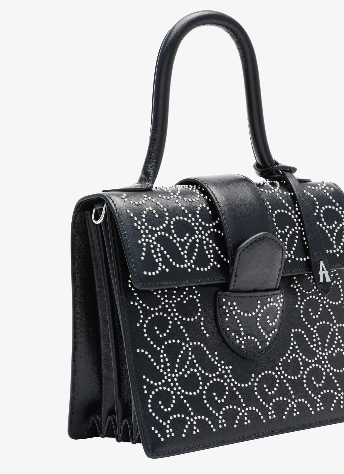 LEONIE SMALL CUIR LUX CLOU ONDE BLACK ALAÏA BLACK  LEONIE SMALL CUIR LUX CLOU ONDE BLACK